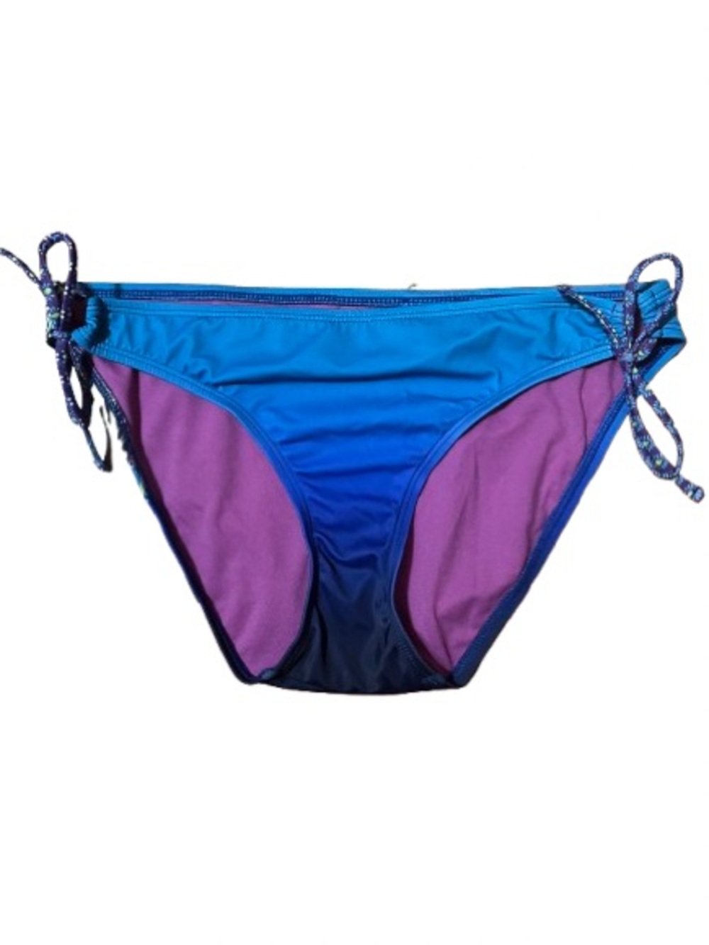 Athleta Women's Blue & Purple Tie-Side Bikini Bottom Swimwear Size Large